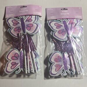 Party City Purple and Pink Butterfly Wands